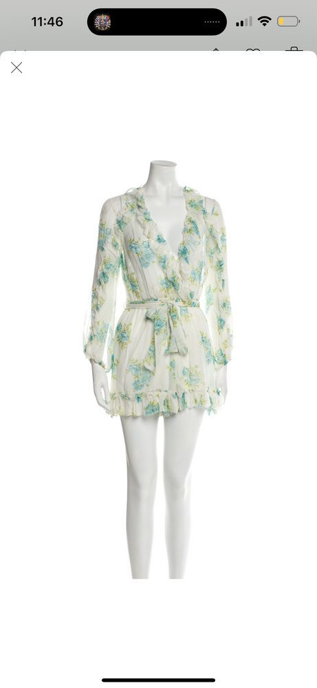 Zimmermann Zimmerman Floral Playsuit in Cream